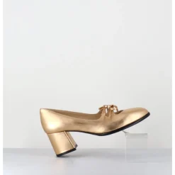Hot GARRICE LAB Babies à noeuds en cuir métallisé doré - PAOLA LAMIN ORO DORE