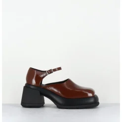 Outlet E8 BY MIISTA Babies à plateforme cuir naplak - CORAL BROWN COURT MARRON