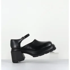 New E8 BY MIISTA Babies à plateforme en cuir - CORAL BLACK COURT NOIR