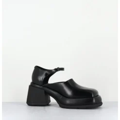 New E8 BY MIISTA Babies à plateforme en cuir - CORAL BLACK COURT NOIR