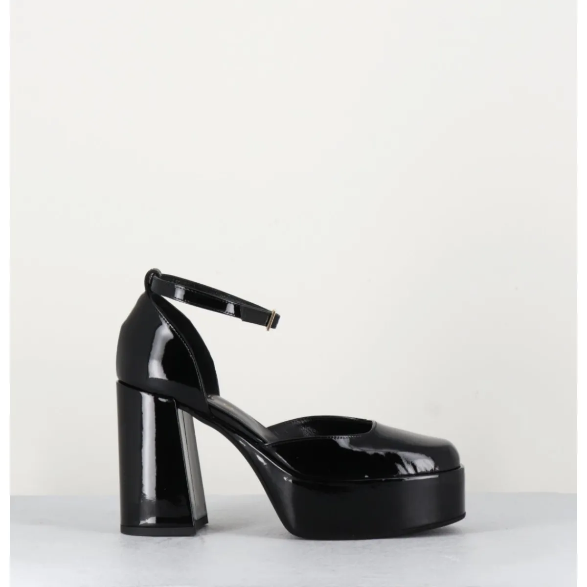 Best GARRICE LAB Babies à plateforme en cuir vernis - SQUARE NERO NOIR
