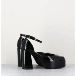 Best GARRICE LAB Babies à plateforme en cuir vernis - SQUARE NERO NOIR