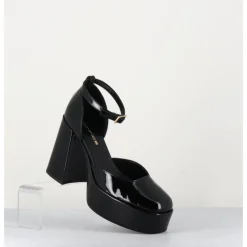 Best GARRICE LAB Babies à plateforme en cuir vernis - SQUARE NERO NOIR