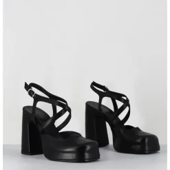 GARRICE LAB Babies à plateforme en cuir - VATI1 FULAR NERO NOIR