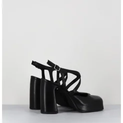 GARRICE LAB Babies à plateforme en cuir - VATI1 FULAR NERO NOIR