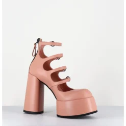 New PREMIATA Babies à plateforme multi-brides en cuir - M6631 GOTEBORG ROSA ROSE