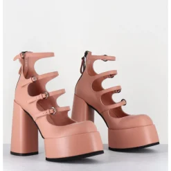 New PREMIATA Babies à plateforme multi-brides en cuir - M6631 GOTEBORG ROSA ROSE