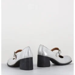 Outlet MOMA Babies à talon en cuir - 47403 VESUVIO O ARGENT