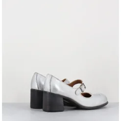 Outlet MOMA Babies à talon en cuir - 47403 VESUVIO O ARGENT