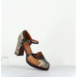 Hot CHIE MIHARA Babies à talon en cuir imprimé serpent - DEMOI ROCK TERRA