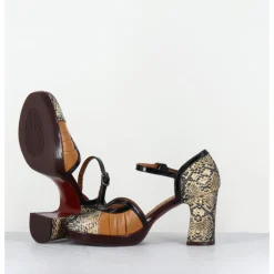 Hot CHIE MIHARA Babies à talon en cuir imprimé serpent - DEMOI ROCK TERRA