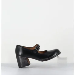 Hot MOMA Babies à talon en cuir - 47403 CRIS NERO NOIR