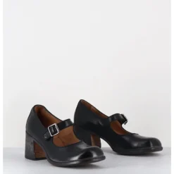 Hot MOMA Babies à talon en cuir - 47403 CRIS NERO NOIR