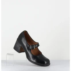 Hot MOMA Babies à talon en cuir - 47403 CRIS NERO NOIR