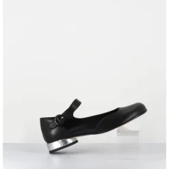 Hot GARRICE LAB Babies asymétrique en cuir petit talon argent - MANI2 FULAR NERO NOIR