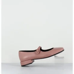 Outlet TO&CO Babies en cuir souple poudré à bout carré - JANE NATURAL COWHIDE ROSE