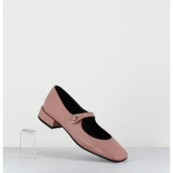 Outlet TO&CO Babies en cuir souple poudré à bout carré - JANE NATURAL COWHIDE ROSE