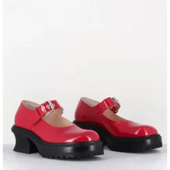 Clearance AGL Babies en cuir vernis 90s - CARO BEBE CERISE ROUGE