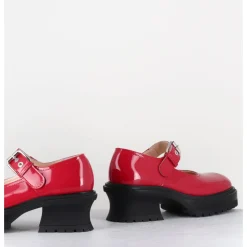 Clearance AGL Babies en cuir vernis 90s - CARO BEBE CERISE ROUGE