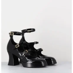 Hot GARRICE LAB Babies multi-brides à plateforme en cuir vernis - GALAN VERNICE NERO NOIR