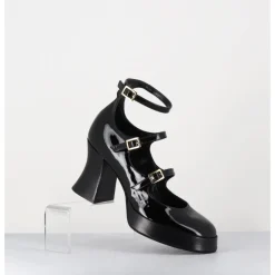 Hot GARRICE LAB Babies multi-brides à plateforme en cuir vernis - GALAN VERNICE NERO NOIR