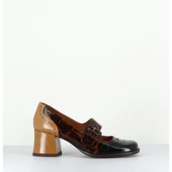 CHIE MIHARA Babies petit talon cuir effet vernis léopard multi - MEYKO MASERATI NEGRO