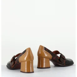 CHIE MIHARA Babies petit talon cuir effet vernis léopard multi - MEYKO MASERATI NEGRO