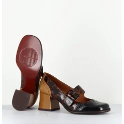 CHIE MIHARA Babies petit talon cuir effet vernis léopard multi - MEYKO MASERATI NEGRO