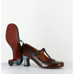 Best CHIE MIHARA Babies petit talon en cuir imprimé tigré - MYLKA TESLA CASTANO