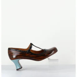 Best CHIE MIHARA Babies petit talon en cuir imprimé tigré - MYLKA TESLA CASTANO