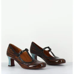 Best CHIE MIHARA Babies petit talon en cuir imprimé tigré - MYLKA TESLA CASTANO