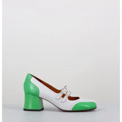 Online CHIE MIHARA Babies petit talon look vintage vernis blanc & vert - MAIME44 FERRARI BLANCO