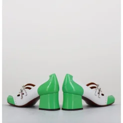 Online CHIE MIHARA Babies petit talon look vintage vernis blanc & vert - MAIME44 FERRARI BLANCO