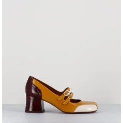 Sale CHIE MIHARA Babies petit talon look vintage vernis multi jaune - MAIME44 FERRARI SUN