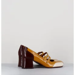 Sale CHIE MIHARA Babies petit talon look vintage vernis multi jaune - MAIME44 FERRARI SUN