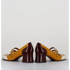 Sale CHIE MIHARA Babies petit talon look vintage vernis multi jaune - MAIME44 FERRARI SUN