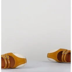 Sale CHIE MIHARA Babies petit talon look vintage vernis multi jaune - MAIME44 FERRARI SUN