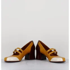 Sale CHIE MIHARA Babies petit talon look vintage vernis multi jaune - MAIME44 FERRARI SUN