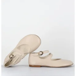 Clearance GARRICE LAB Babies plates forme ronde en cuir beige clair - ZIAMA BUFFY SAND