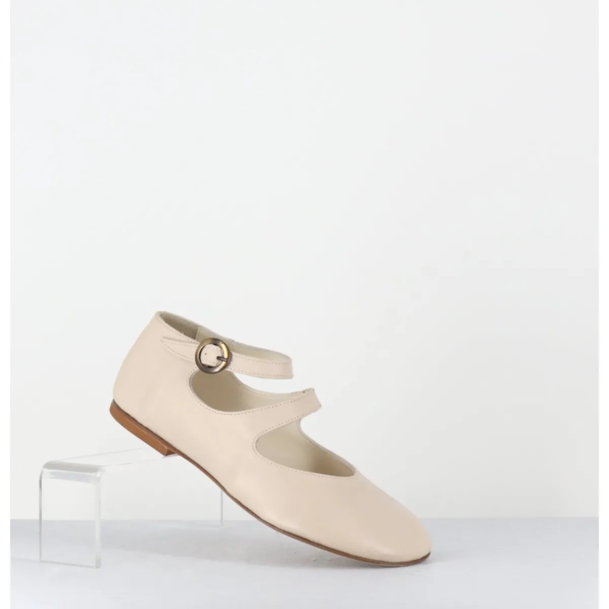 Clearance GARRICE LAB Babies plates forme ronde en cuir beige clair - ZIAMA BUFFY SAND