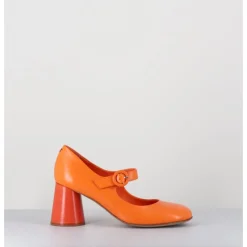 HALMANERA Babies rétro à talon en cuir - ACE22 GLAZE ALBICOCCA ORANGE