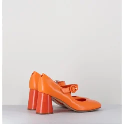 HALMANERA Babies rétro à talon en cuir - ACE22 GLAZE ALBICOCCA ORANGE