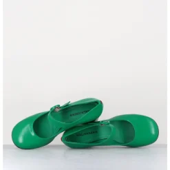 Discount HALMANERA Babies rétro à talon en cuir & noir - ACE22 GLAZE MELA VERT
