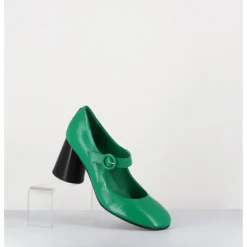 Discount HALMANERA Babies rétro à talon en cuir & noir - ACE22 GLAZE MELA VERT