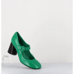 Discount HALMANERA Babies rétro à talon en cuir & noir - ACE22 GLAZE MELA VERT