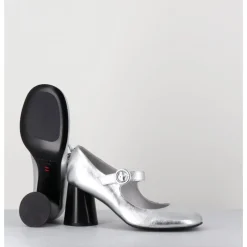 Clearance HALMANERA Babies rétro à talon en cuir é - ACE22 METAL O ARGENT