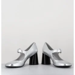 Clearance HALMANERA Babies rétro à talon en cuir é - ACE22 METAL O ARGENT