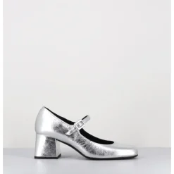 Online ROTTA Babies 60s en cuir métallisé petit talon - XARA SCRATCH SILVER ARGENT