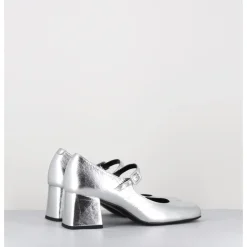 Online ROTTA Babies 60s en cuir métallisé petit talon - XARA SCRATCH SILVER ARGENT