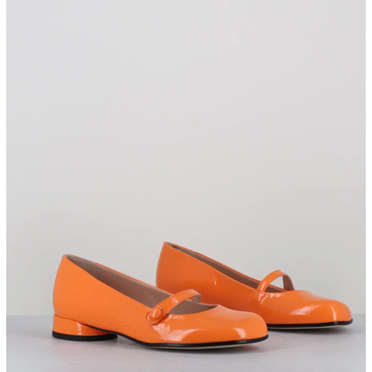 Best GARRICE LAB Babies 60s petit talon en cuir vernis - MASAI CINDY ALBICOCCA ORANGE